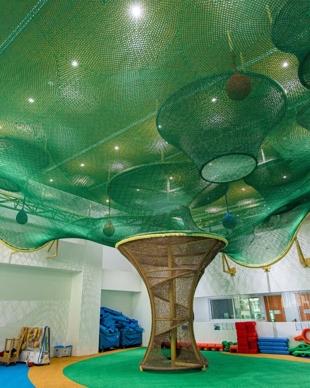 rope-tree-trunk-climbing-tunnel-campus-sports Indonesia Campus Rainbow Tree Rope Climbing Net Project