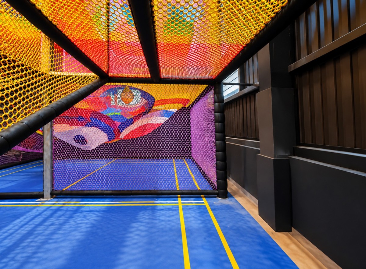 india-indoor-playground-children-ball-swings Three-Level Indoor Rope Net Playground in India