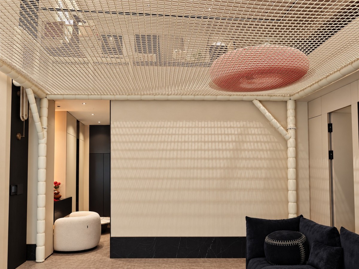 indoor-net-design-for-villa Custom Villa Design | Relax and Pet Your Cat on a Rope Net Installed in Your Home