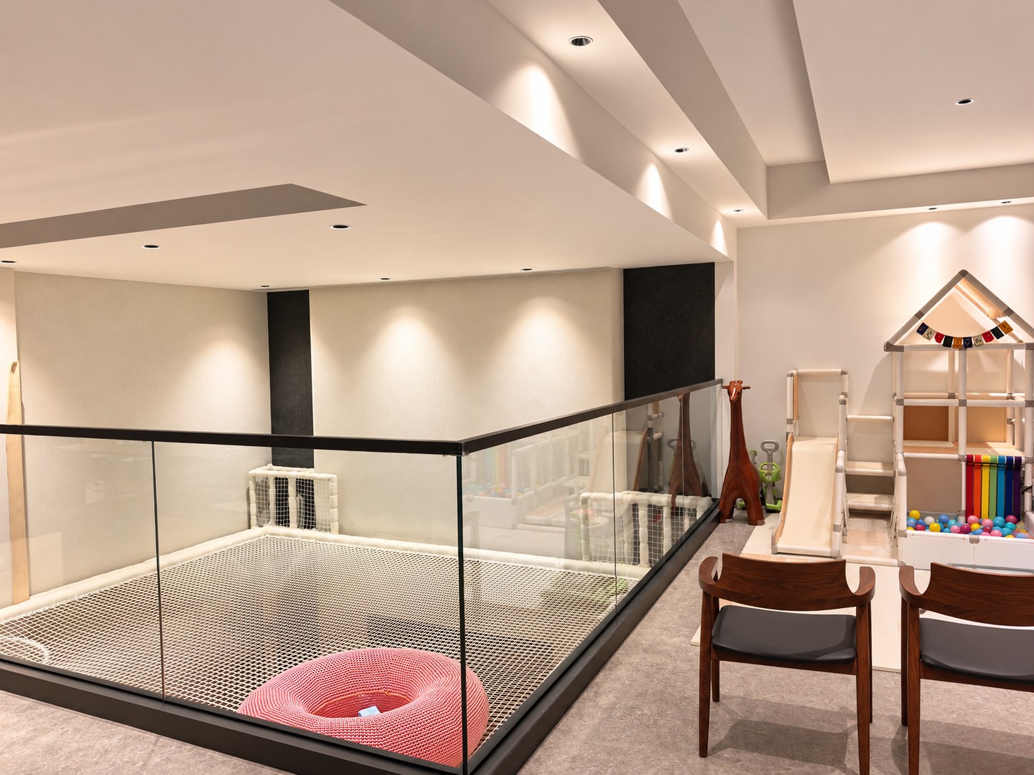 Custom Villa Design | 25 sqm Relax and Pet Your Cat on a Rope Net Installed in Your Home