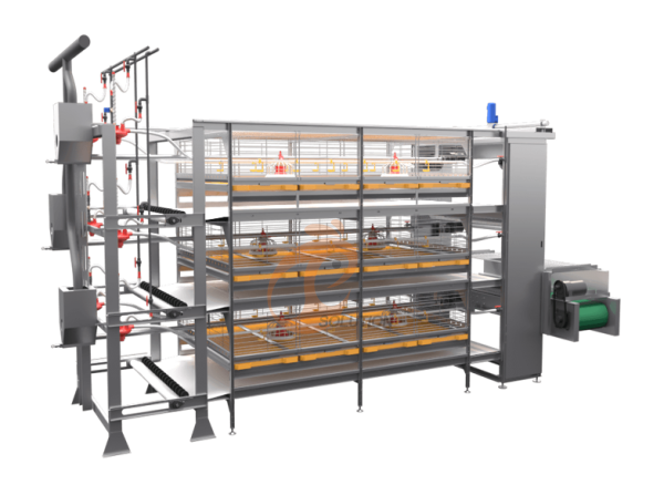>30,000 Broilers Semi-Automatic Harvest H Type Battery Cage