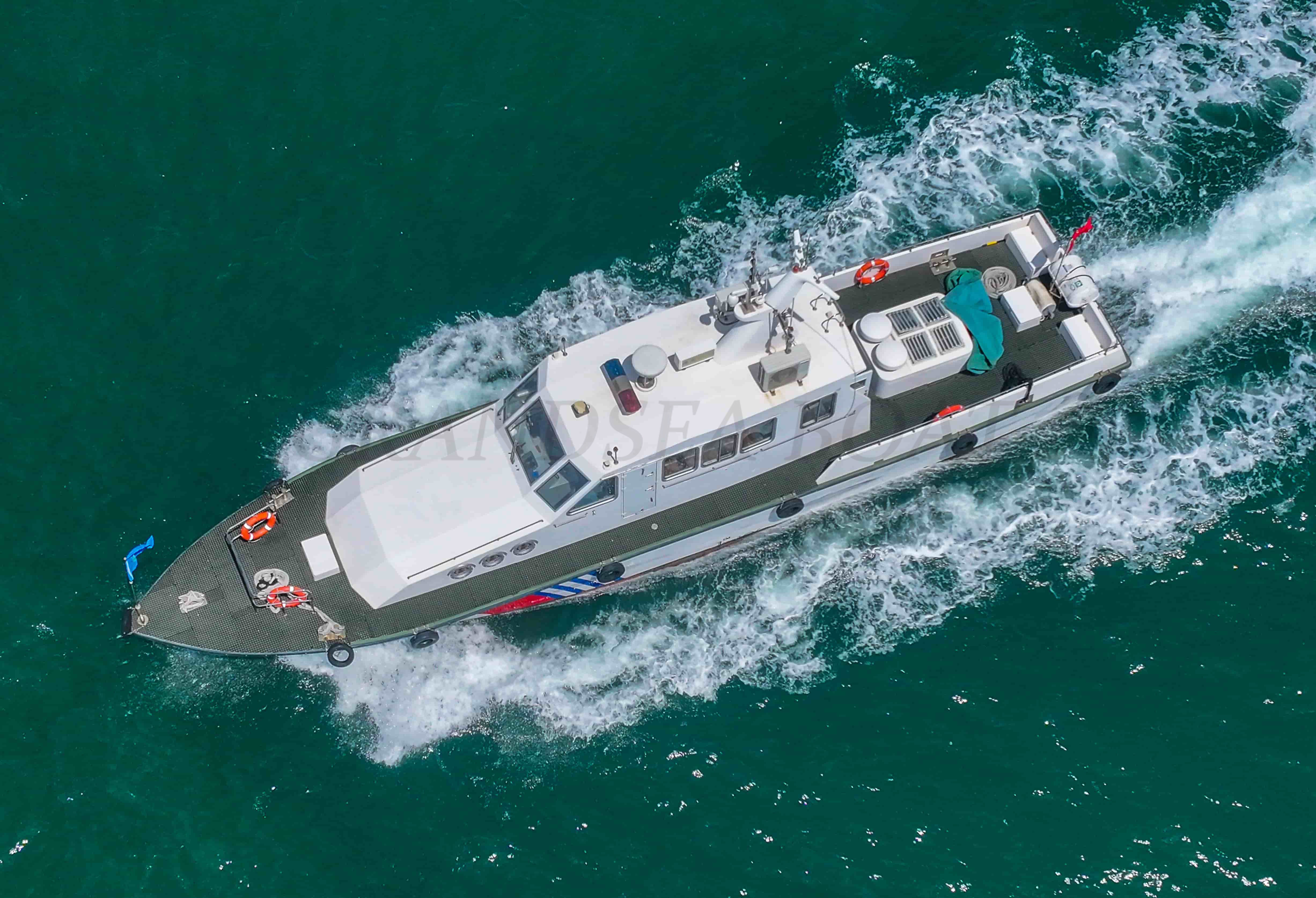 Bateau de pêche et de patrouille de police en fibre de verre monocoque Grandsea 18m à vendre