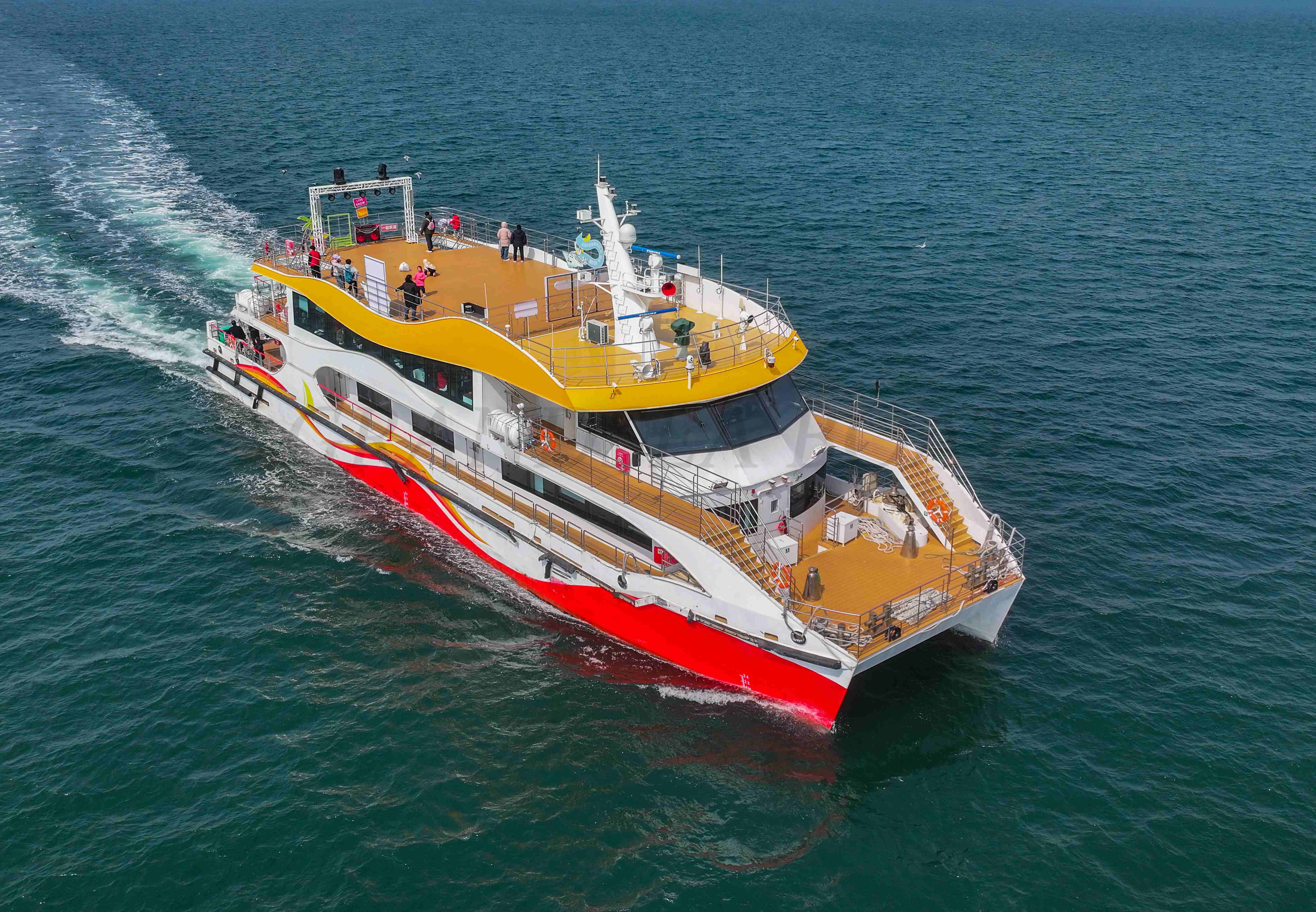 Grandsea 35m bateau de fête en aluminium de 200 places, bateau de croisière-dîner touristique à vendre
