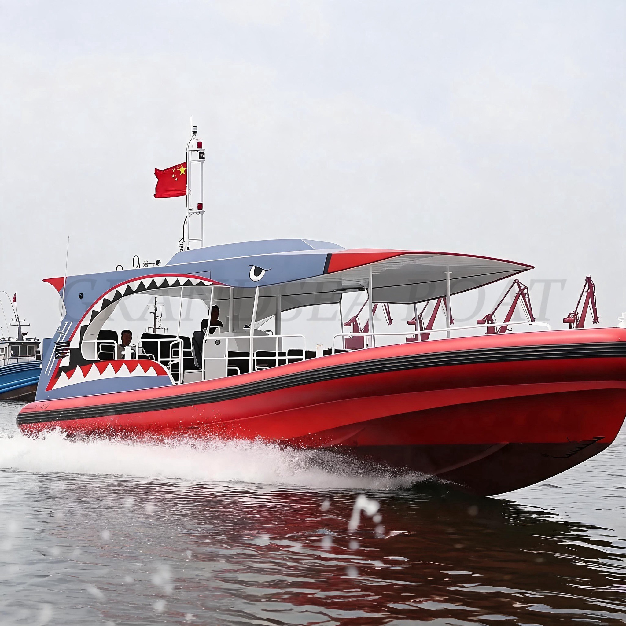 Bateau touristique à réaction en aluminium Grandsea de 12,5 m, 11 places, bateau de vitesse pour la dérive, à vendre