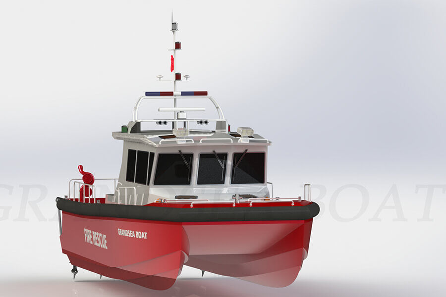Bateau de lutte contre l'incendie et de sauvetage à grande vitesse de catamaran en aluminium de 43 pieds à vendre