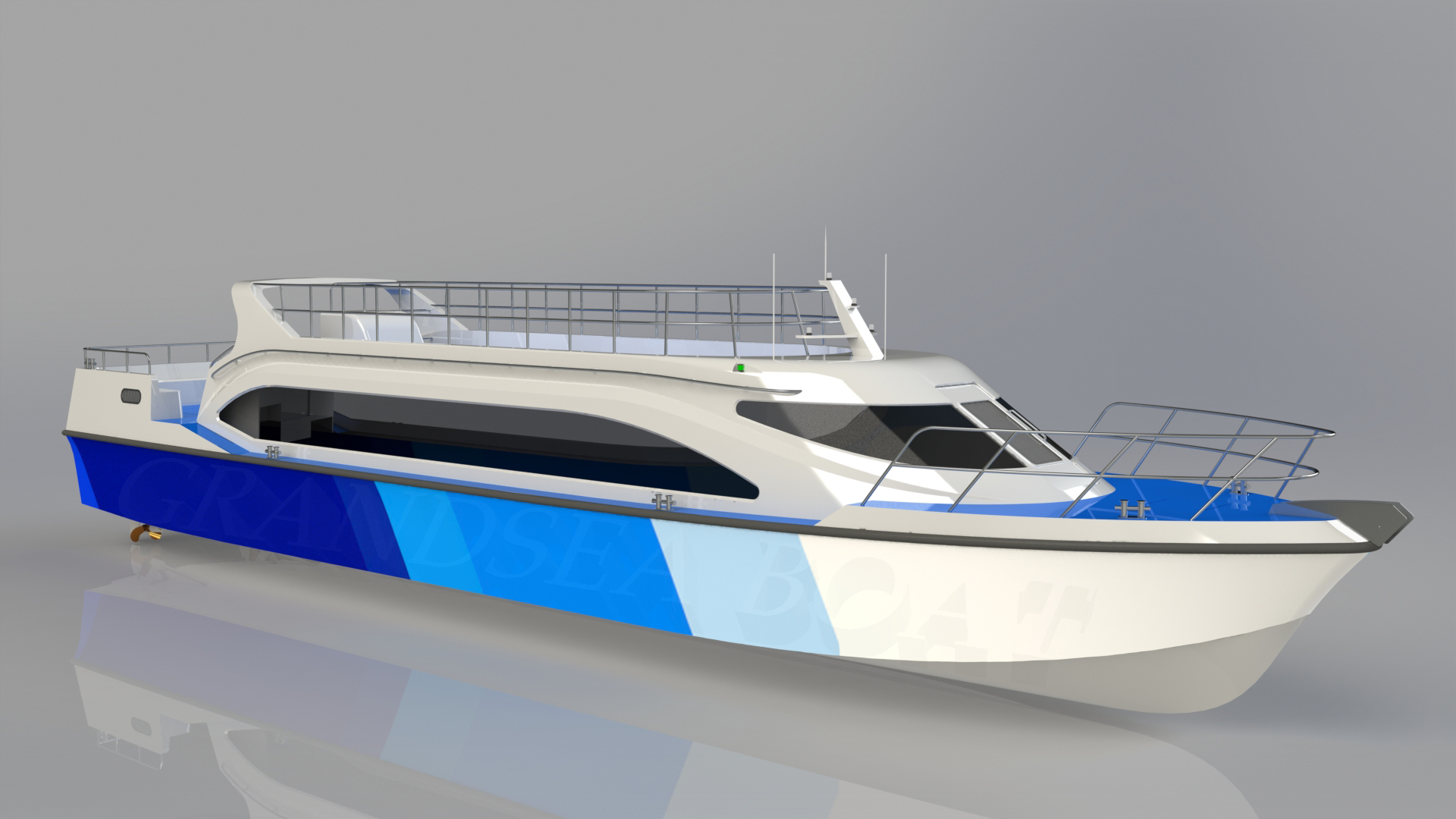 Grandsea 20m aluminium in-bord diesel 74 personnes ferry-boat pour passagers côtiers sur la rivière et la mer