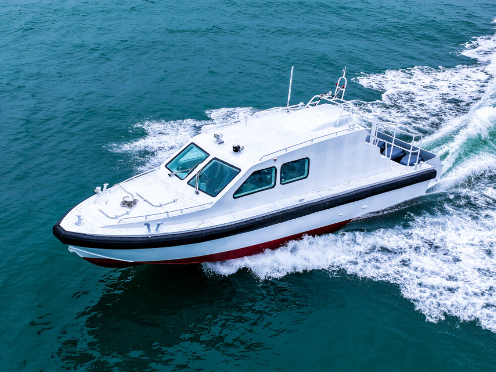 زورق دورية مدرعة من الألومنيوم لخفر السواحل من طراز Grandsea بطول 12.45 م من الألومنيوم مضاد للرصاص، زورق إنقاذ مدرع مضاد للرصاص مع محركات خارجية للبيع