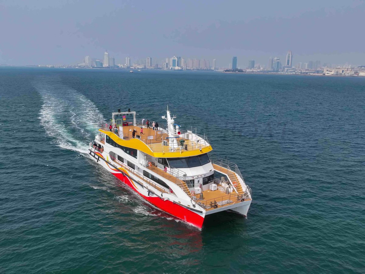 قارب حفلات ألمنيوم Grandsea بطول 35 مترًا و200 مقعد، قارب رحلات عشاء وسياحة للبيع