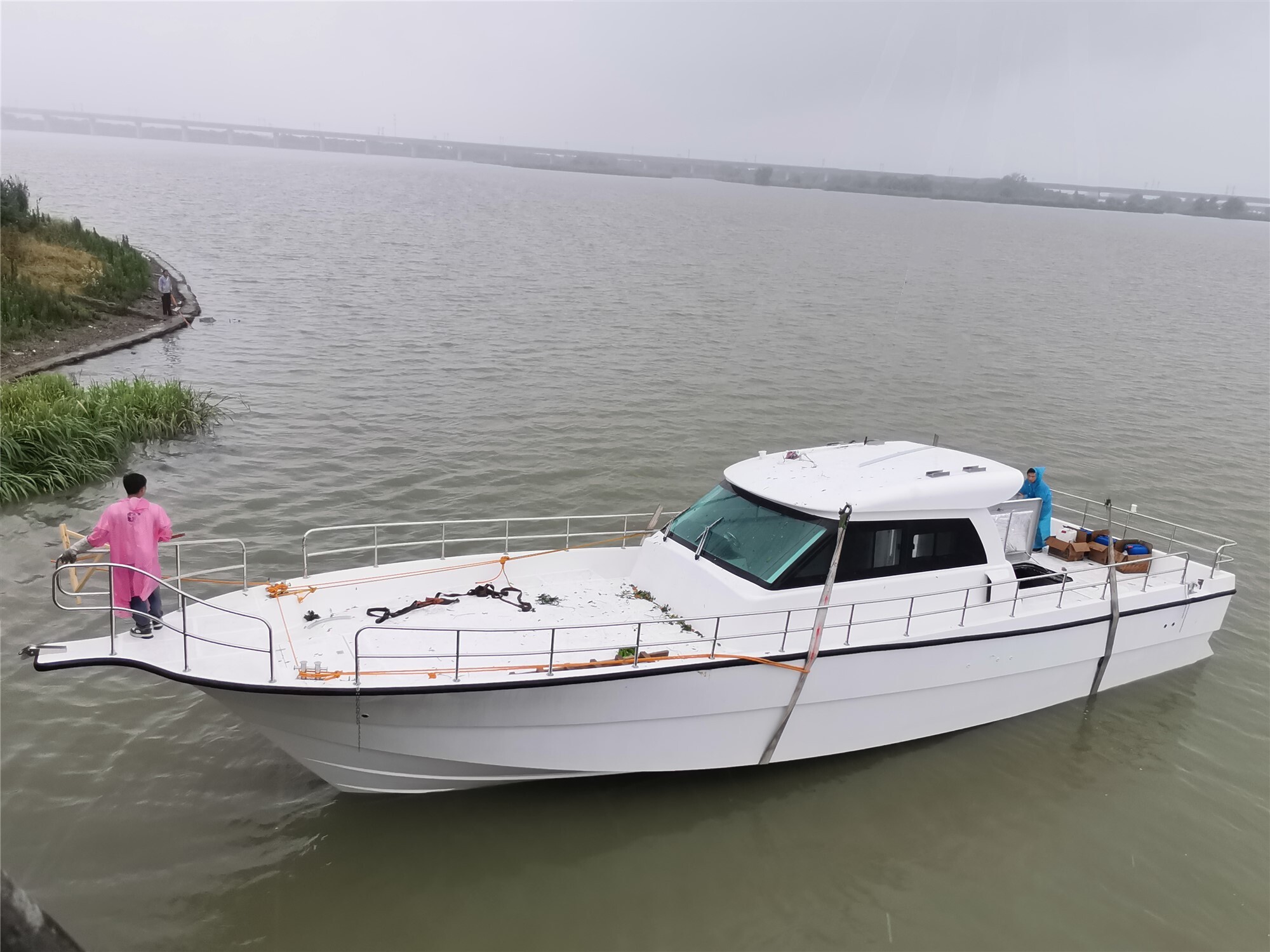 Barco de pesca Grandsea con cabina de fibra de vidrio de aguas profundas de 52 pies con motor diésel a la venta