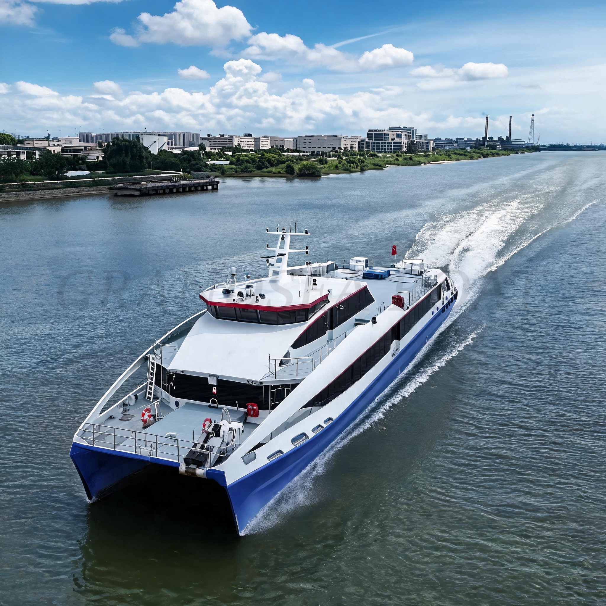 Grandsea catamarán de alta velocidad de 37 m con casco de fibra de carbono, 260 plazas, propulsión a chorro, ferri a reacción y embarcación de pasajeros para turismo insular en venta