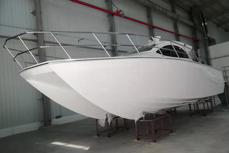 Barco de pesca con cabina de catamarán Fiberglss Grandsea de 35 pies a la venta