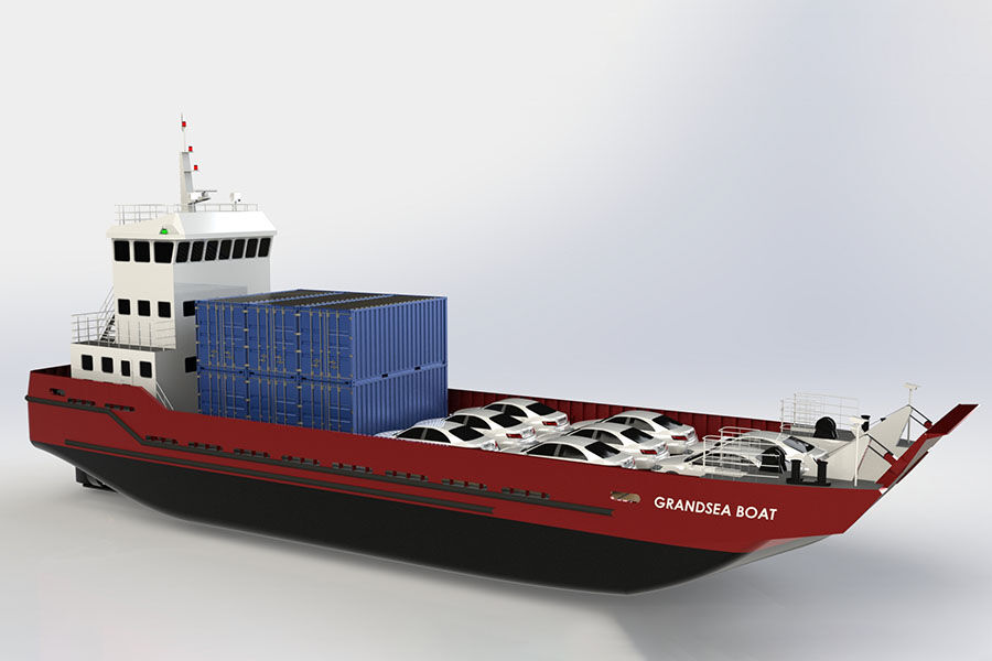 Barco barcaza para contenedores y automóviles ro ro LCT de 36 m a la venta