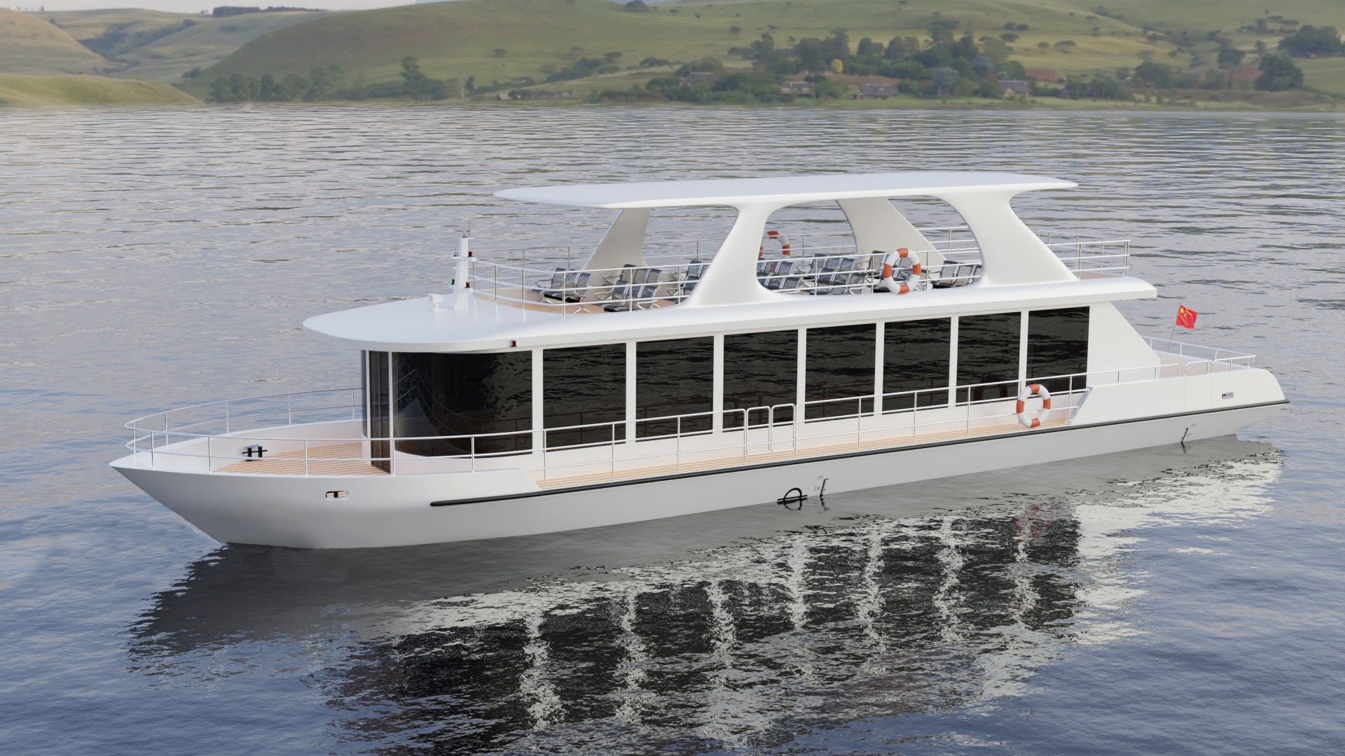 Grandsea 24m casco de acero Doble Decker Cena Fiesta Sightseeing Tripulación Barco para la venta