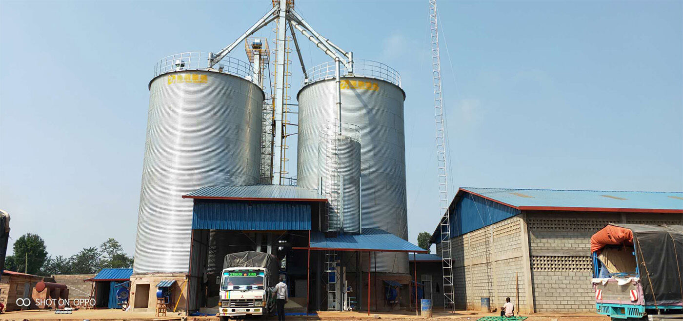 500T *2 DE SILO DE ALMACENAMIENTO DE MAÍZ Y PLANTA DE MÁQUINA SECA en Ruanda