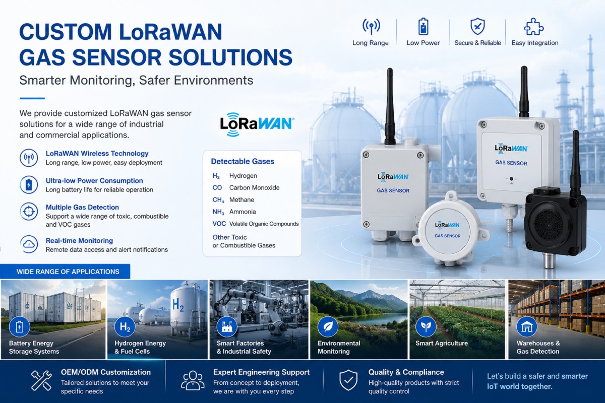 Loarawan Custom LoRaWAN Gas Sensor Solutions for Industrial IoT Applications