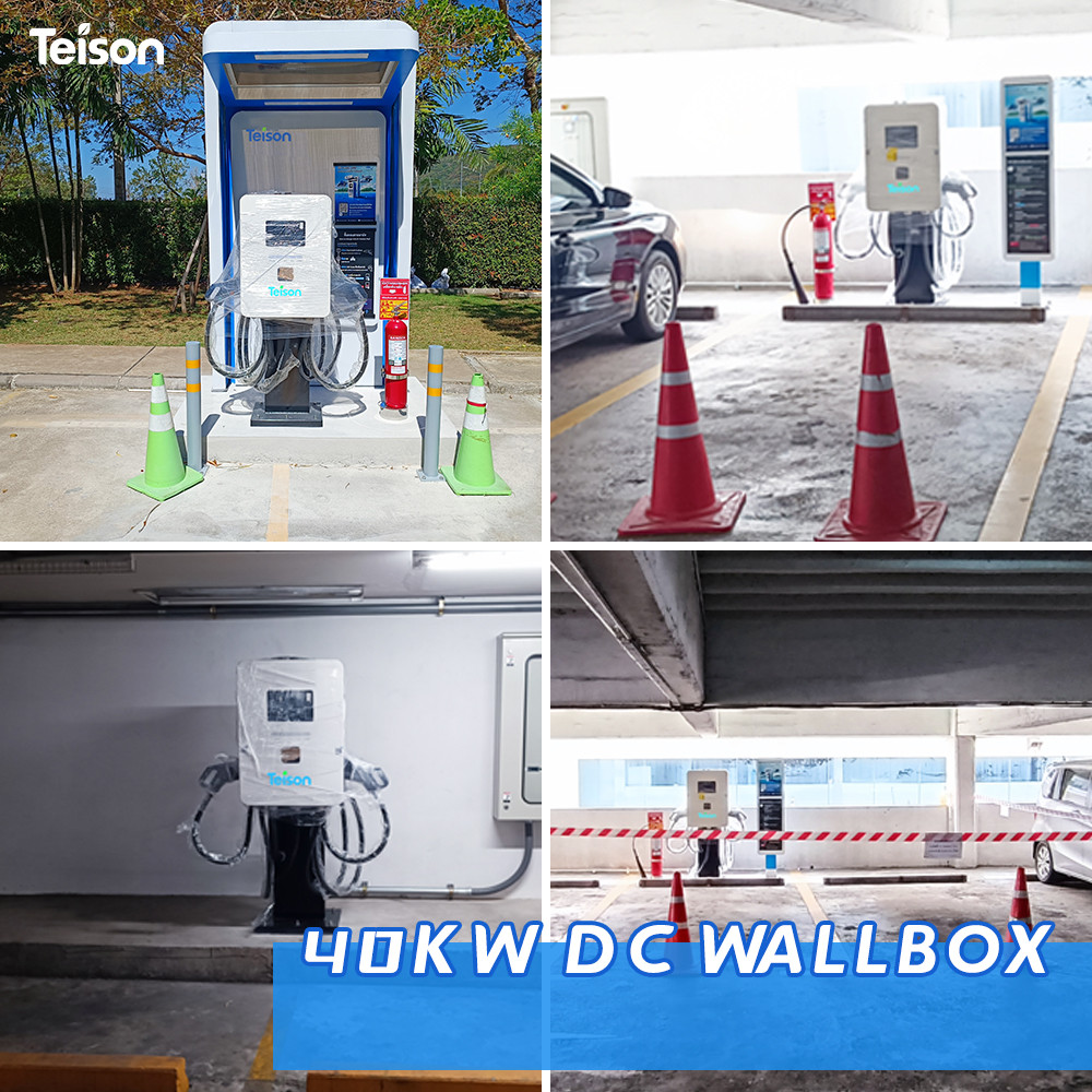 Chargeur rapide Teison 40 kW 2Guns DC installé en Asie du Sud-Est