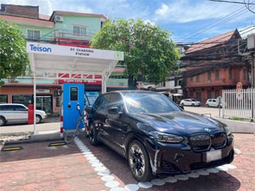 Teison vloeistofgekoeld Guns DC snellaadstation in Laos, 2023