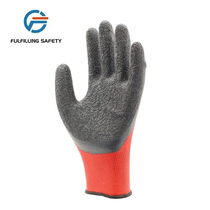 Red Polyester Latex Coated Gloves Red Polyester Latex Coated Gloves