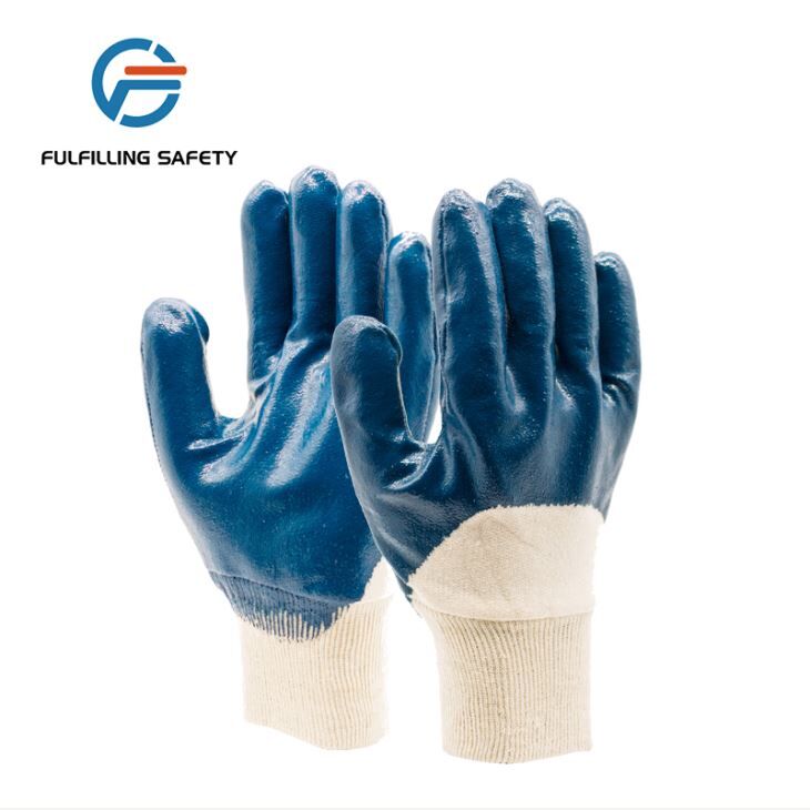 Blue Cuffs Nitrile Coated Gloves