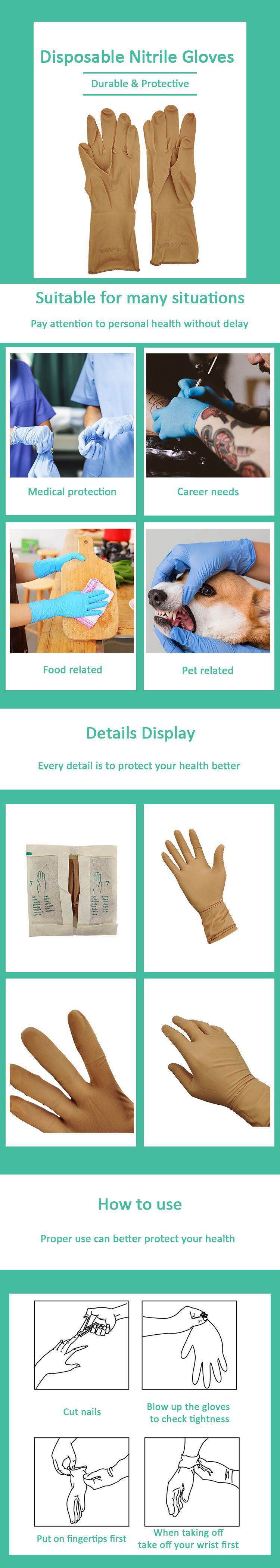 Disposable Coffee Nitrile Gloves