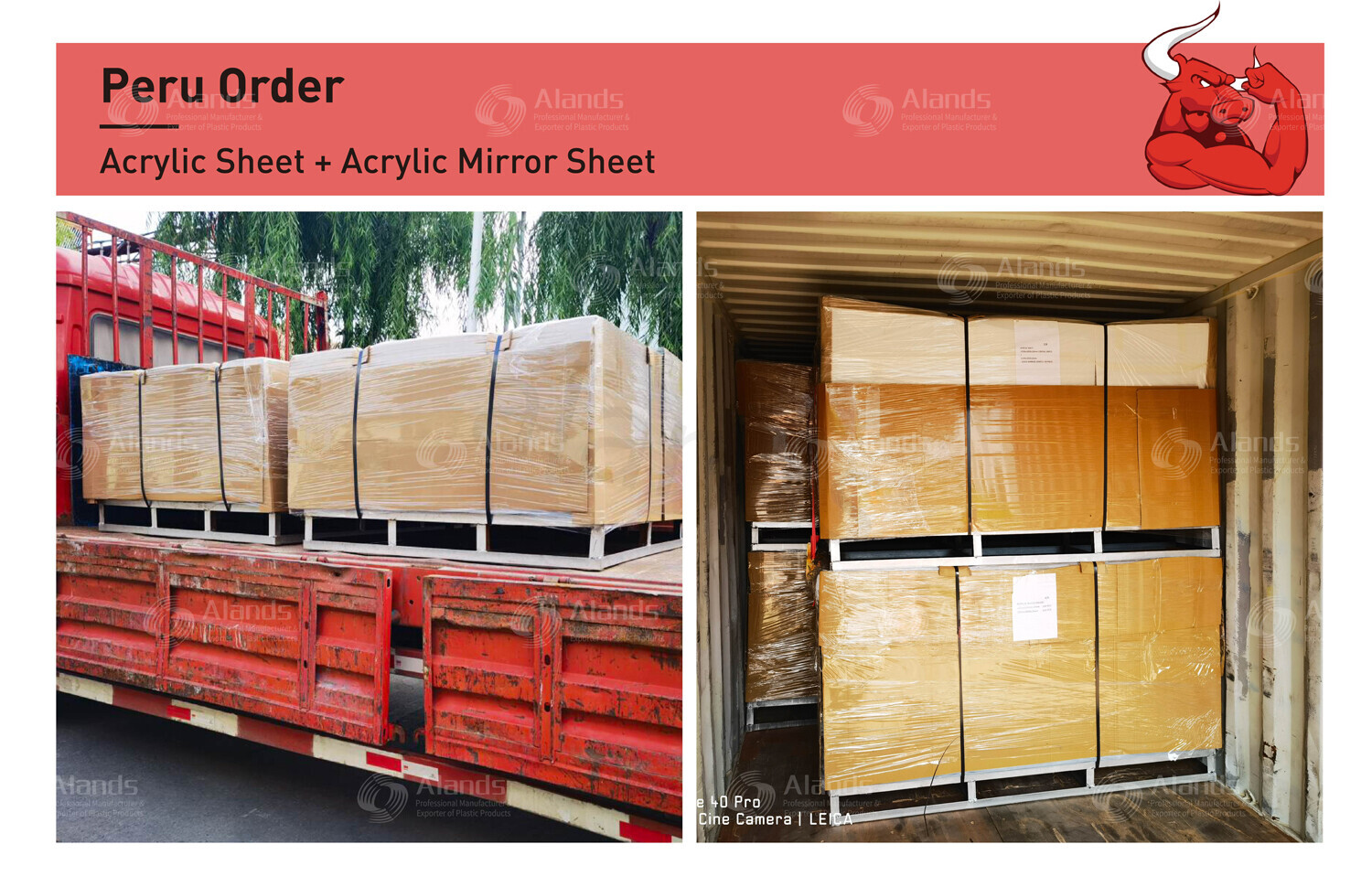 Alands Ships Acrylic Sheet and Acrylic Mirror Sheet Order to Peru
