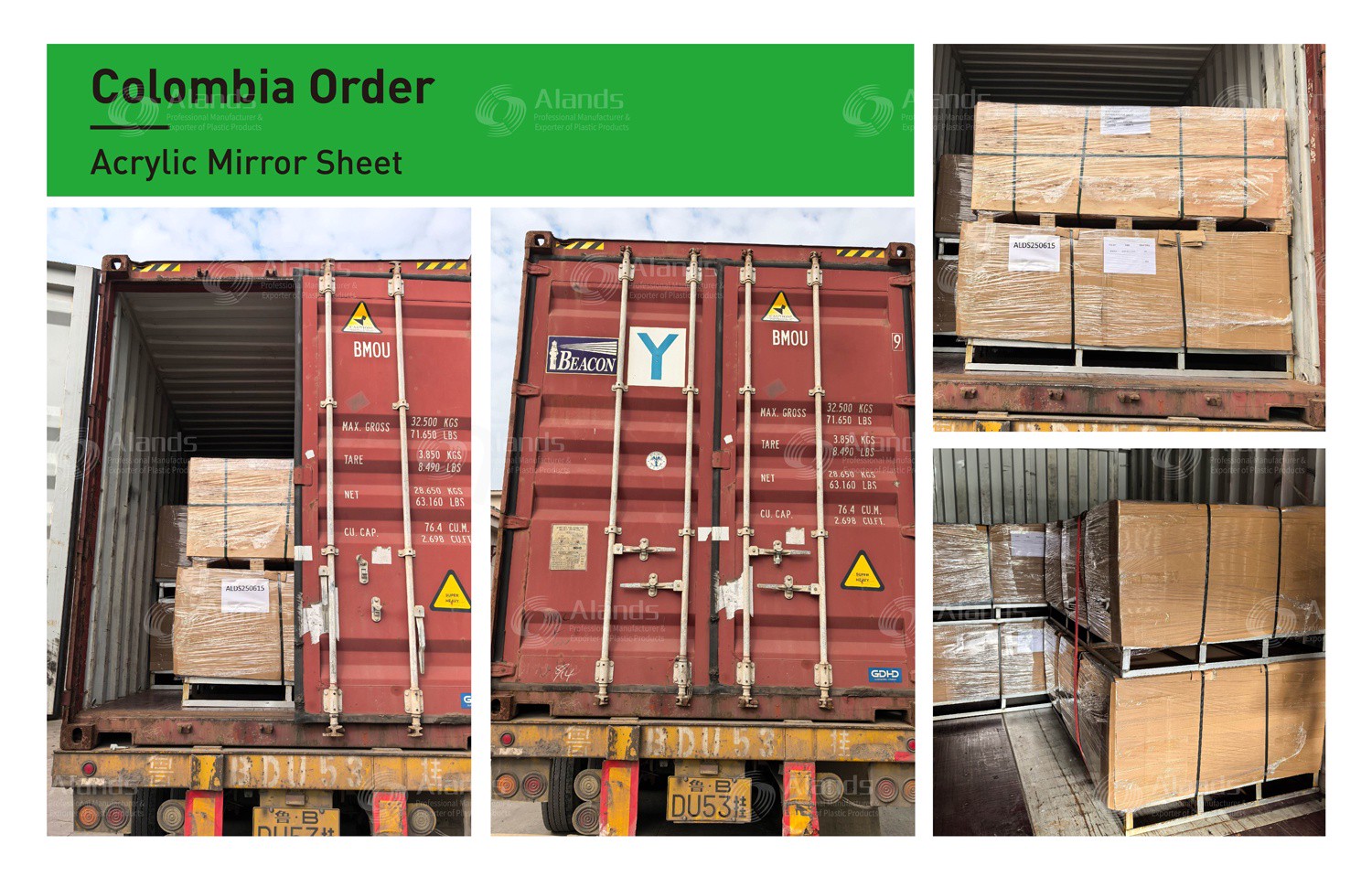 Colombia Order – Acrylic Mirror Sheet Shipment
