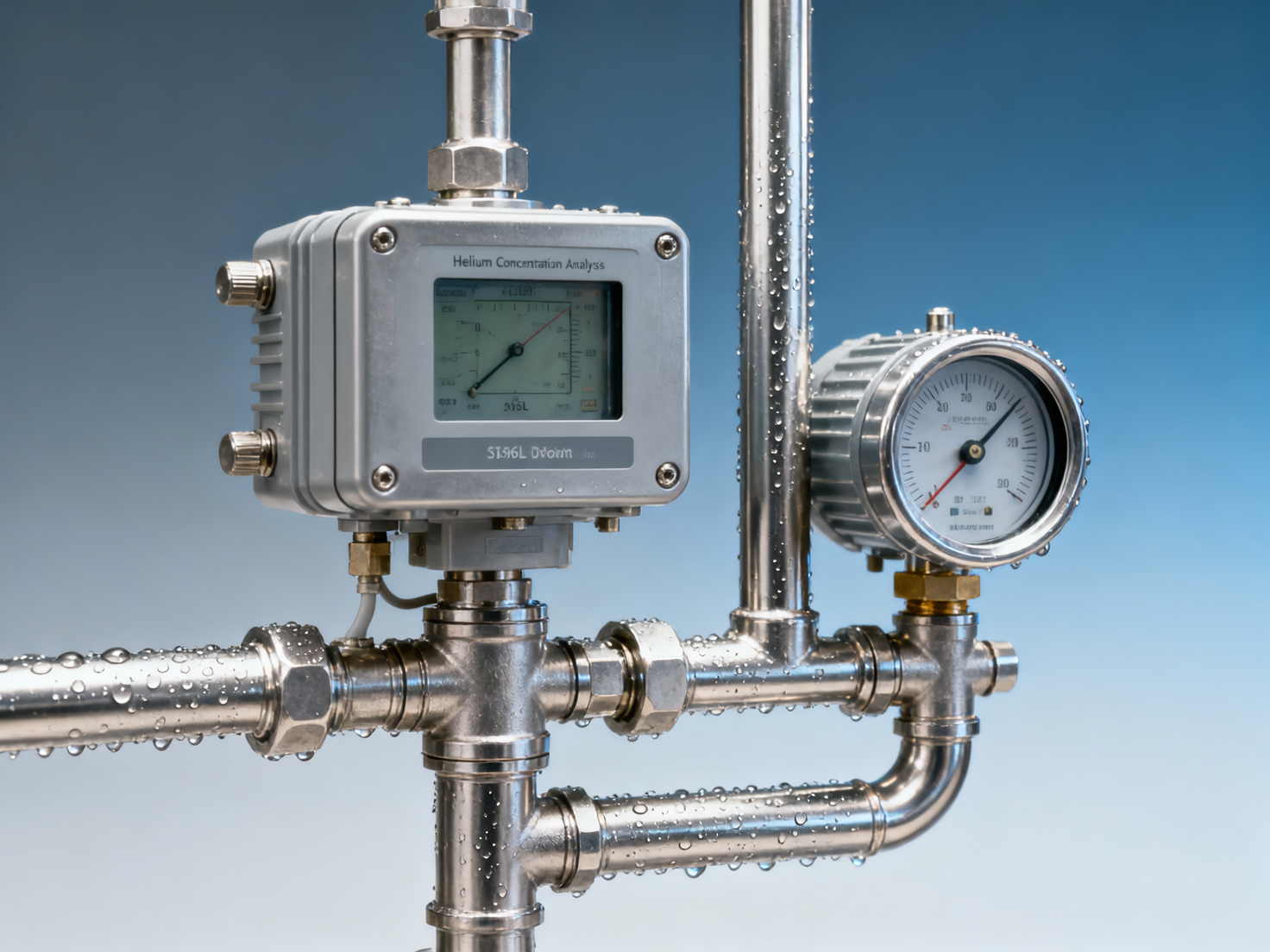 He Concentration Analyzer Sensitivity Drop with Cryogenic Dew Point Meters