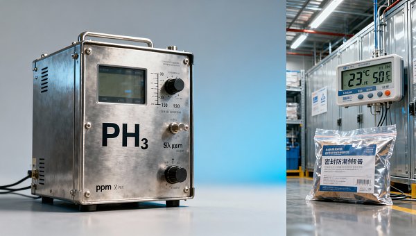 PH3 concentration analyzers using electrochemical cells — but shelf life drops 60% if stored above 30°C PH3 concentration analyzers using electrochemical cells — but shelf life drops 60% if stored above 30°C