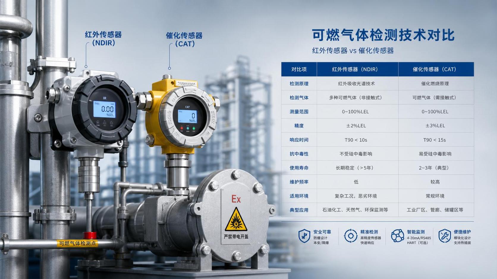 Infrared Sensor vs Catalytic Sensor for Flammable Gas Monitoring