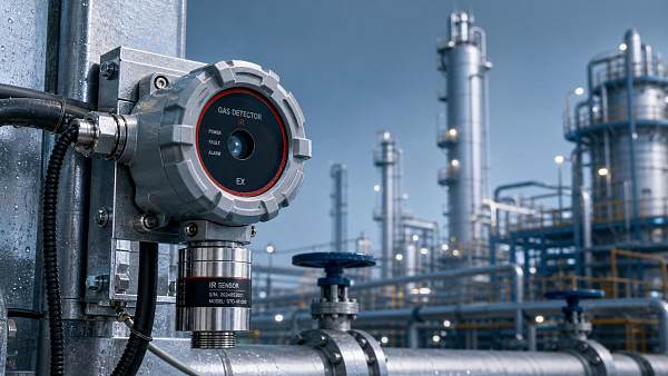 What sensor type makes a gas detector more reliable in harsh environments