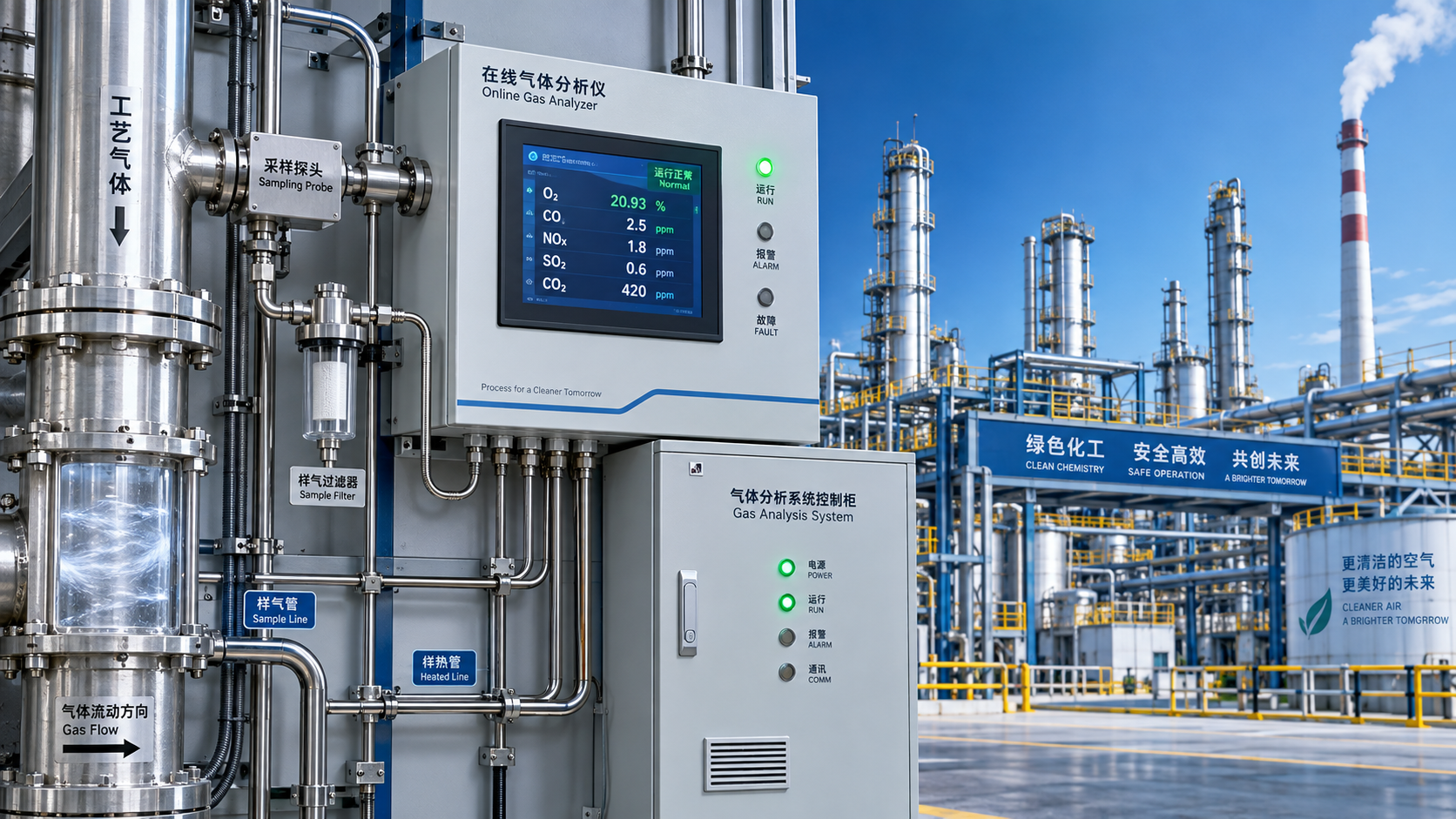 When does process gas monitoring need continuous measurement?