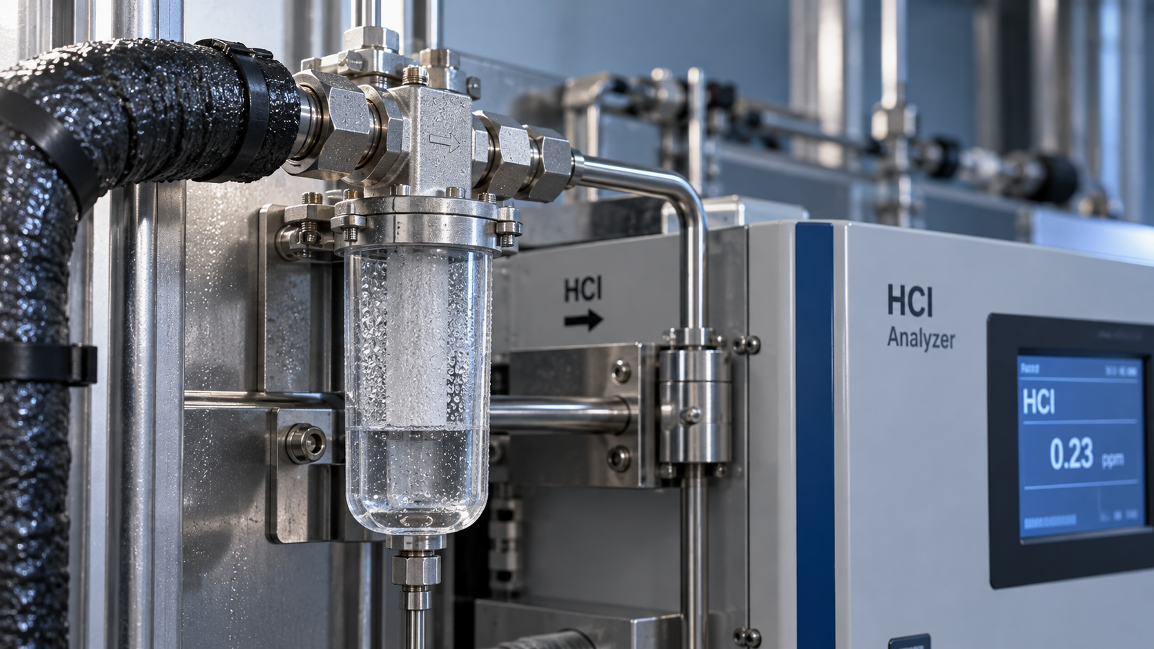How condensation affects HCl concentration analyzer accuracy