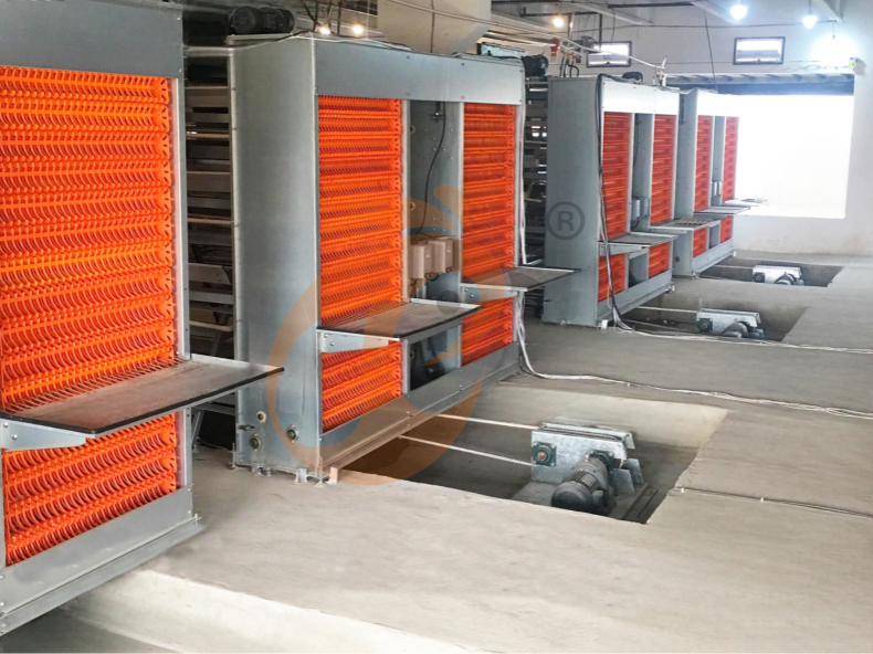 Sistema automático de jaulas en batería con estructura en A