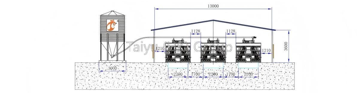 10,000 - 20,000 Egg Chickens Per Poultry House Design Drawing