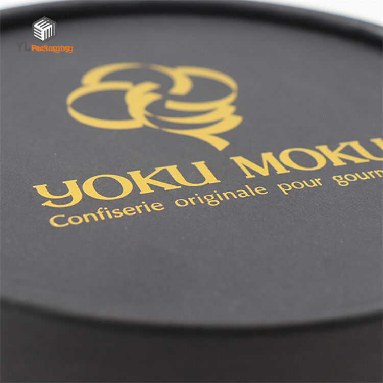 round cardboard boxes with lids top logo