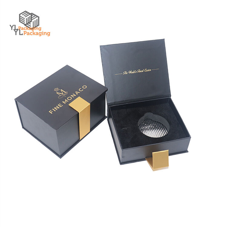 custom high end caviar presentation box with logo and ice bag