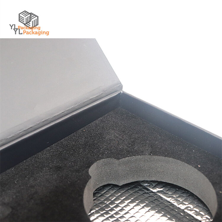 matte black caviar gift box with embossed logo and ice bag