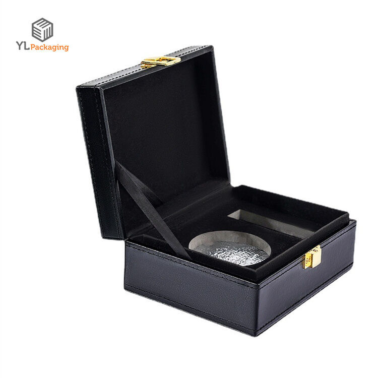 Custom Luxury Caviar Gift Packaging Black Display Box Can Put Ice Gel