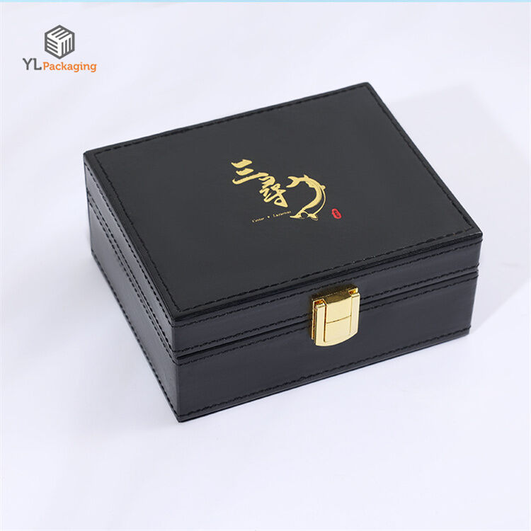 Custom Luxury Caviar Gift Packaging Black Display Box Can Put Ice Gel