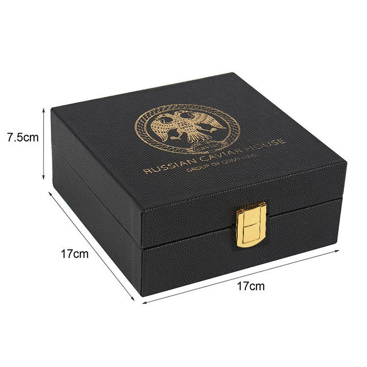 YL packaging 00551-1.jpg high quality pu leather caviar packaging box with EVA Inside
