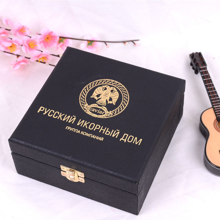 handmade custom luxury pu leather caviar packaging