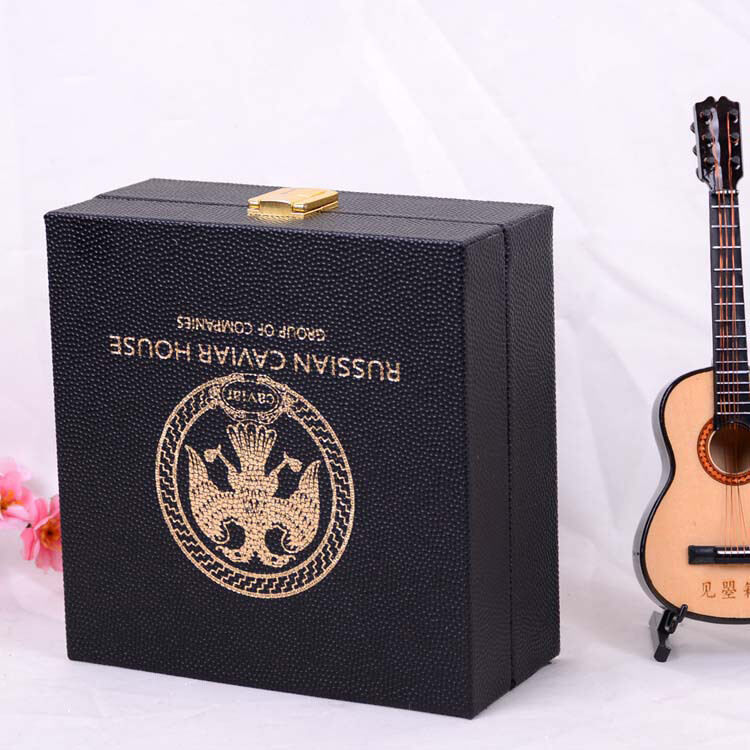 professional luxury caviar  flip top presentation boxes with magnetic catch