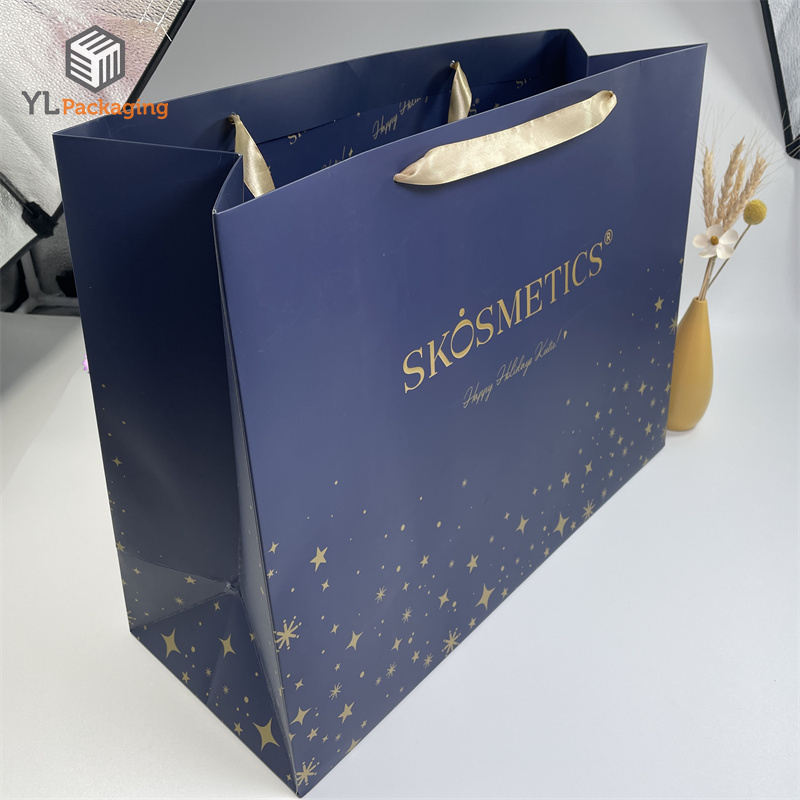 luxury square recyclable printed christmas paper bag
