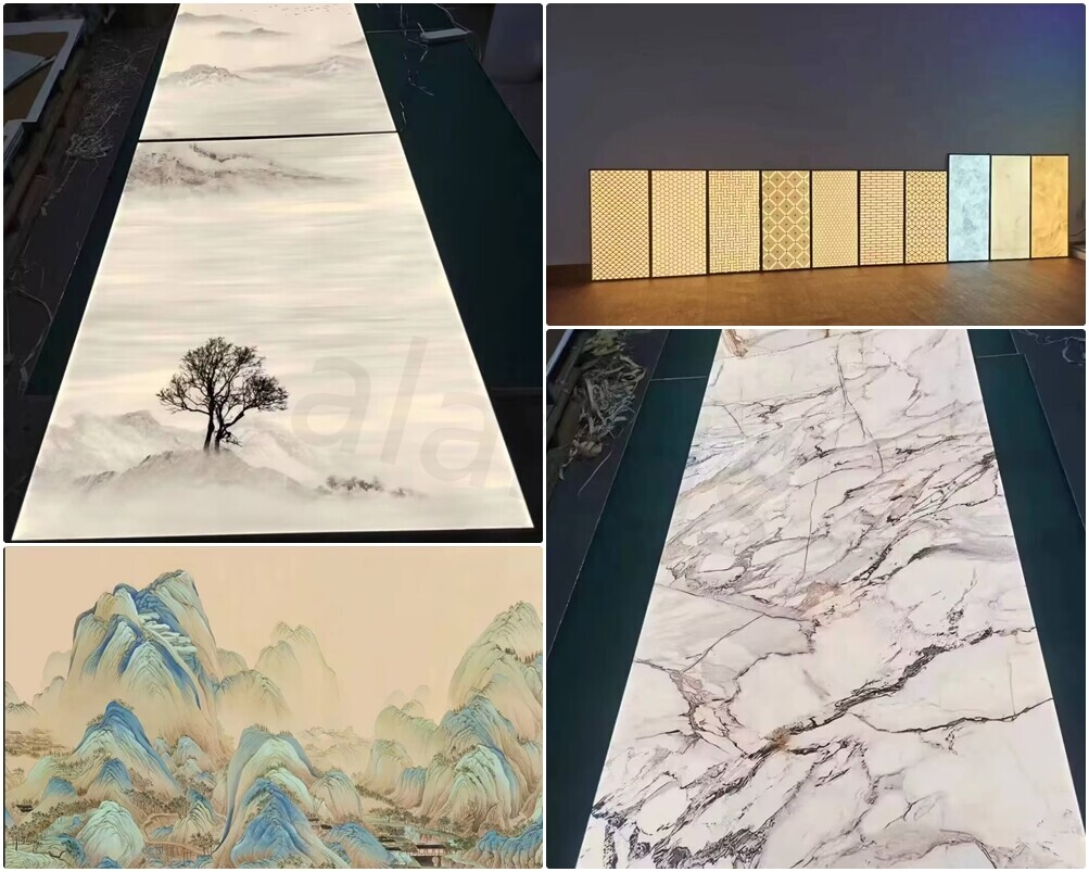 Paneles luminosos acrílicos de mármol