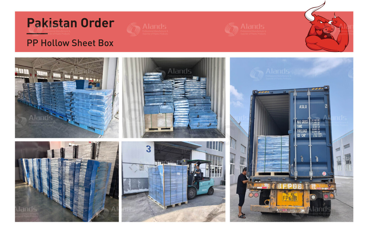 Alands Ships PP Hollow Sheet Boxes to Pakistan Alands envía cajas de láminas huecas de PP a Pakistán
