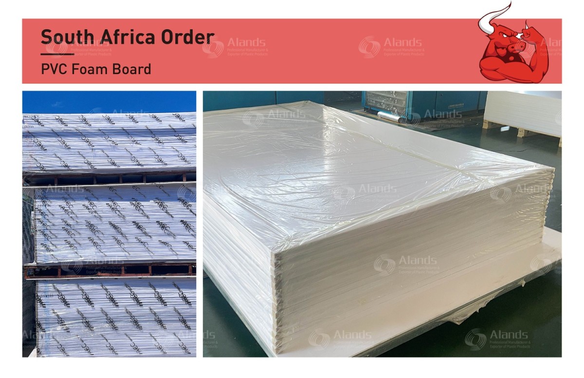 Pedido de tablero de espuma de PVC para Sudáfrica Envío de exportación de fábrica