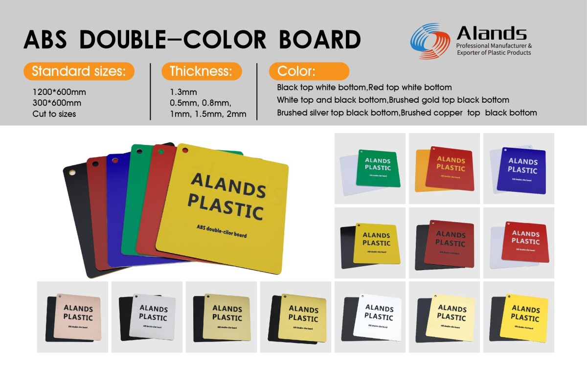 Tablero ABS de doble color: tamaños, grosor, colores y aplicaciones