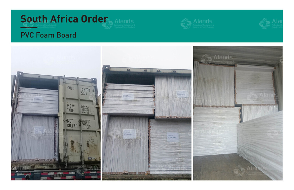 Applications de la planche en mousse PVC et exportation vers l'Afrique du Sud