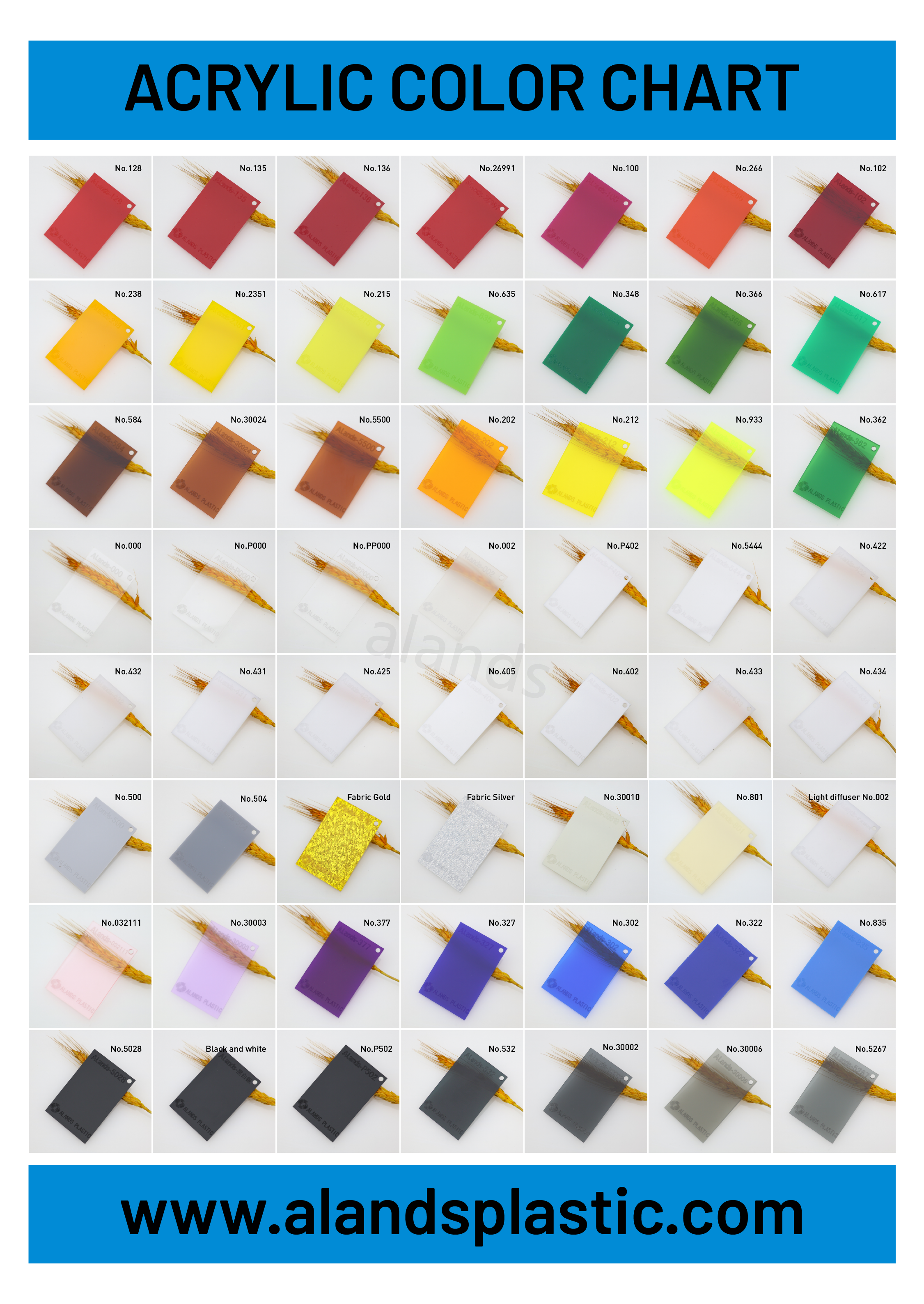 Nuancier de couleurs acryliques