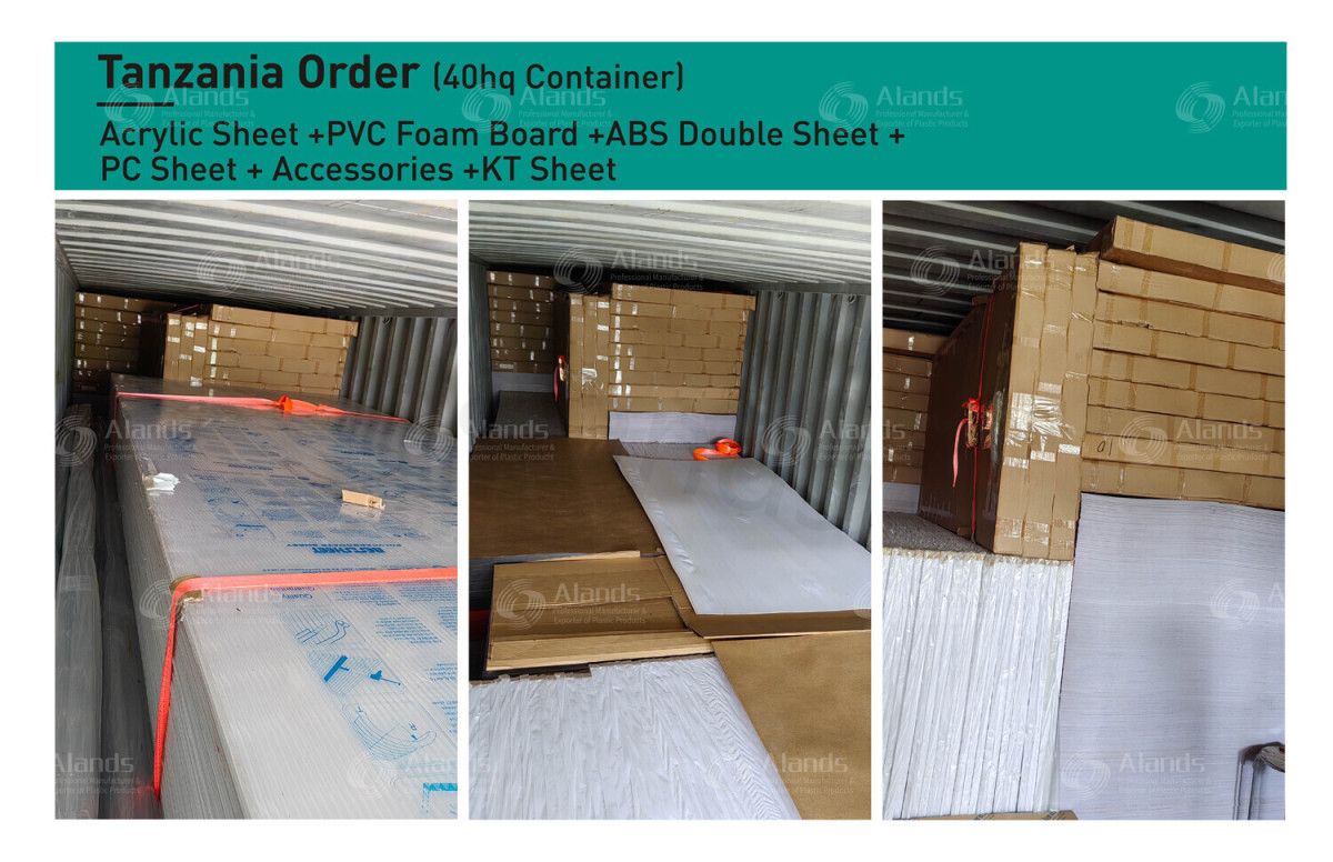 Cas d'exportation de feuilles acryliques et de panneaux plastiques